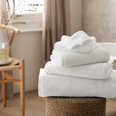 white company bath towels