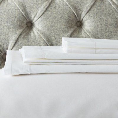 Luxurious White Cotton Fitted Sheet with Adjustable Fastener