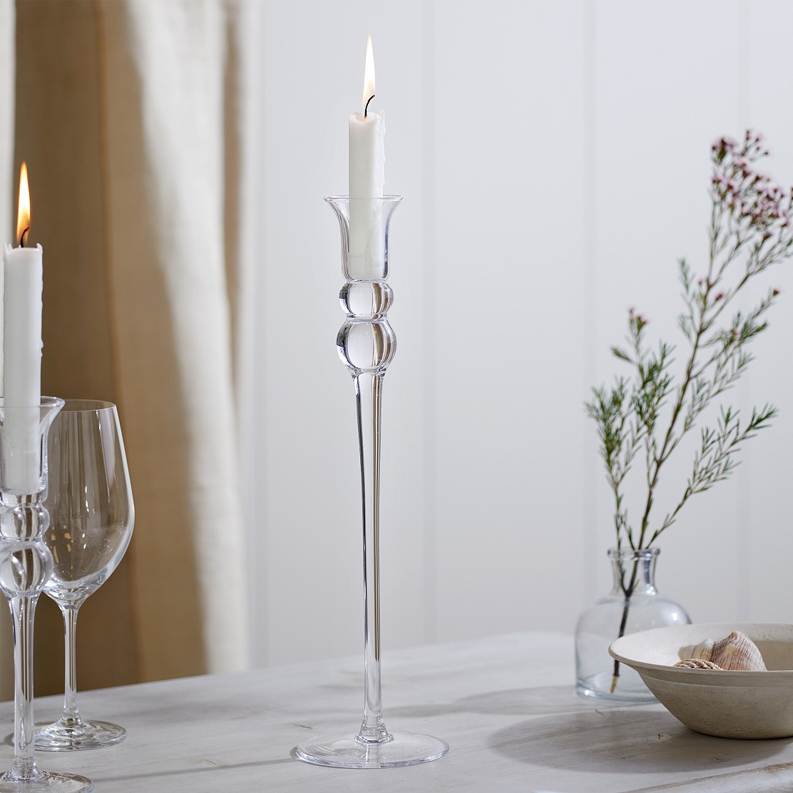Elegant Large Dinner Candle Holder | Christmas Room Decorations | The White  Company UK
