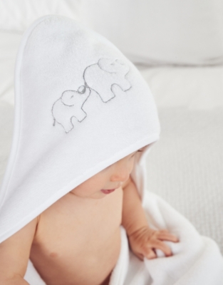 Elephant Hooded Baby Towel Gifts For Baby The White Company UK
