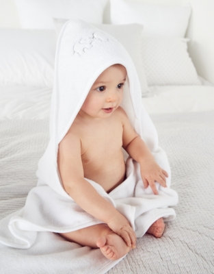 White hooded hot sale baby towel