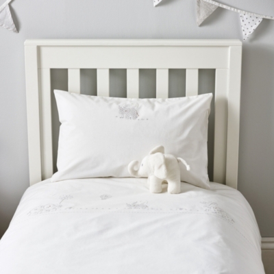 White company clearance cot bed duvet