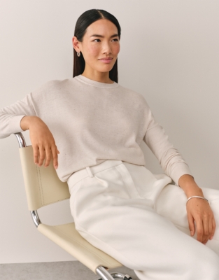 Embellished Jumper with Cashmere - Beige