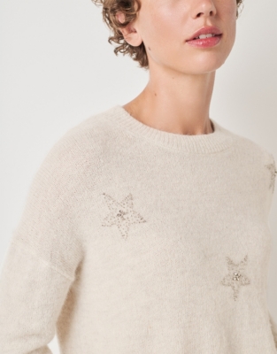 Embellished Sparkle Star Jumper with Alpaca