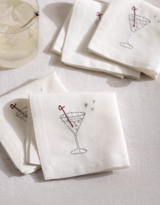 Embroidered Cocktail Napkins – Set of 4