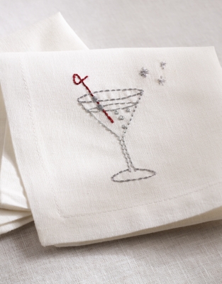 Embroidered Cocktail Napkins – Set of 4