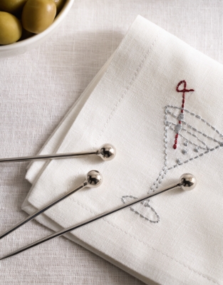 Embroidered Cocktail Napkins – Set of 4