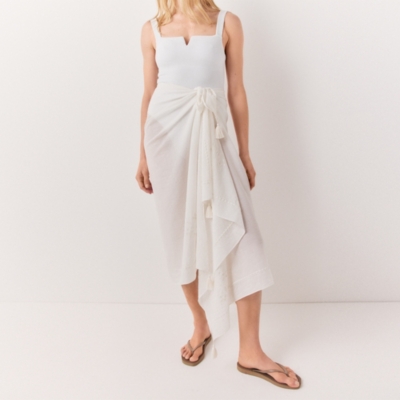 Embroidered Cotton Voile Sarong