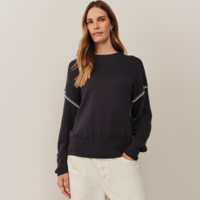 Embroidered Detail Jumper with Cashmere