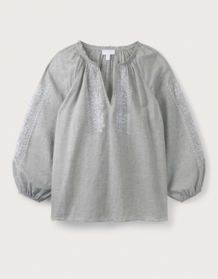 Embroidered Long Sleeve Boho Blouse Clothing Sale The White Company UK