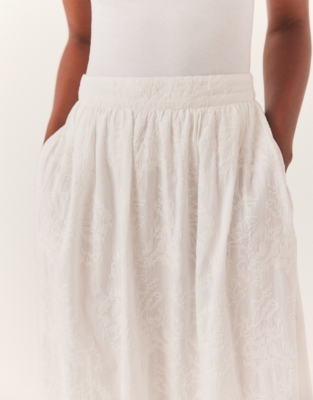 Embroidered Midi Skirt