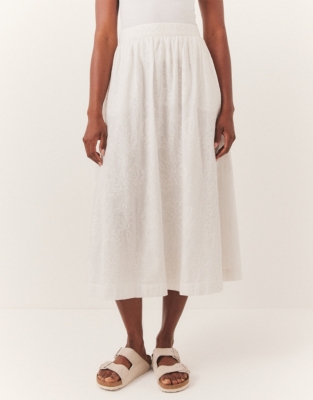 Embroidered Midi Skirt