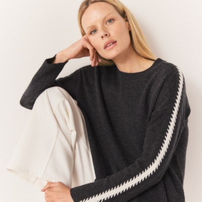 Embroidered Stitch Jumper with Cashmere