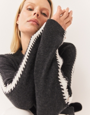 Embroidered Stitch Jumper with Cashmere