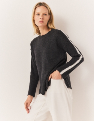 Embroidered Stitch Jumper with Cashmere