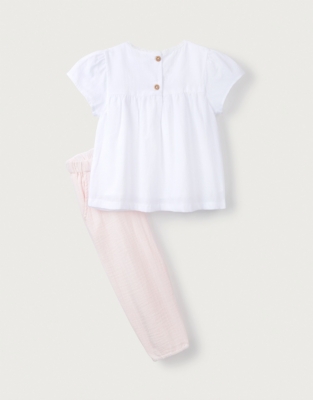 Embroidered Top & Trousers Set (024mths) Newborn & Unisex The