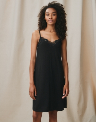 Emilie LaceTrim Jersey Nightgown Sleepwear Sale The White Company US