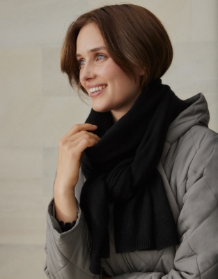 Black Pure Cashmere Scarf