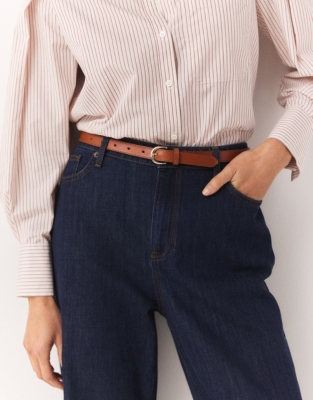 Essential Leather Jeans Belt - Tan