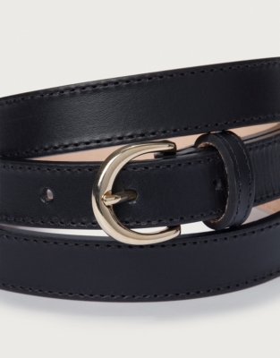 Essential Leather Jeans Belt - Black