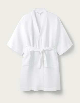 Essential Waffle Robe - White