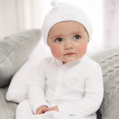 white company baby sleepsuit