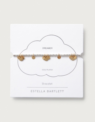 Estella Bartlett Hammered Disc Pendant Bracelet