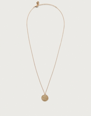 Estella Bartlett Hammered Disc Pendant Necklace - Gold