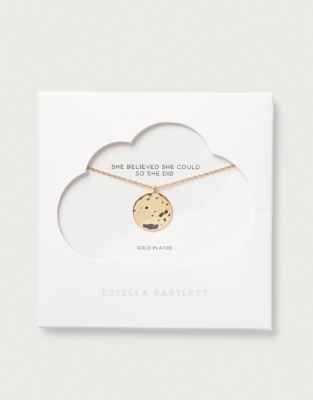 Estella Bartlett Hammered Disc Pendant Necklace Jewellery Hair Accessories The White Company UK