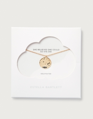 Estella Bartlett Hammered Disc Pendant Necklace