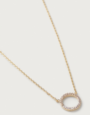 Estella Bartlett Pave Circle Necklace - Gold