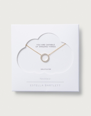 Estella Bartlett Pave Circle Necklace