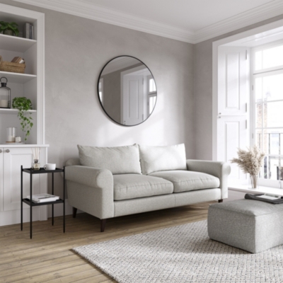 White floor deals couch