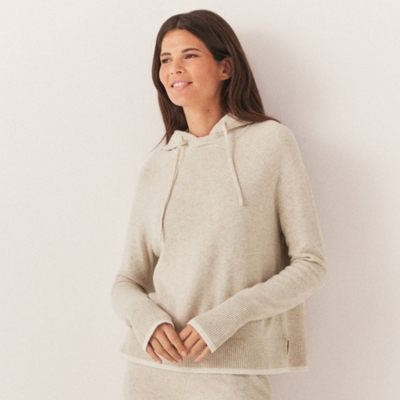 Exposed Seam Tipped Hoodie with Cashmere