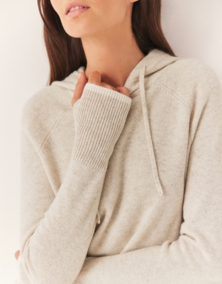 Exposed Seam Tipped Hoodie with Cashmere