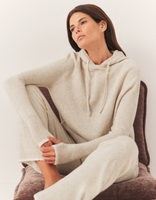 Exposed Seam Tipped Hoodie with Cashmere