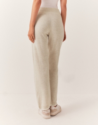 Exposed Seam Tipped Wide Leg Trousers with Cashmere