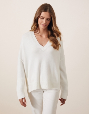 Exposed Seam V-Neck Jumper with Cashmere | New In Clothing | The White ...