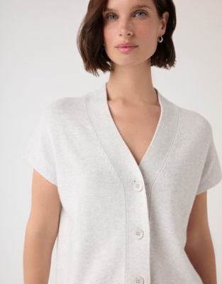 Extended Shoulder Button Through Knitted Tank