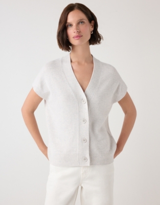 Extended Shoulder Button Through Knitted Tank