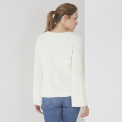 Cashmere Flared Sleeve Jumper | Cashmere | The White Company UK