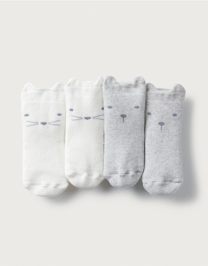 Face Baby Socks - Set of 2 | Newborn & Unisex | The White Company