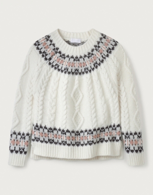 Fair Isle Cable Sweater with Alpaca | All Clothing Sale | The White ...