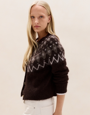 Fair Isle Cardigan with Alpaca