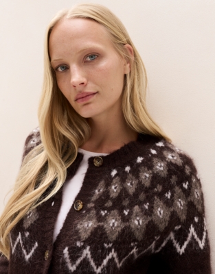 Fair Isle Cardigan with Alpaca