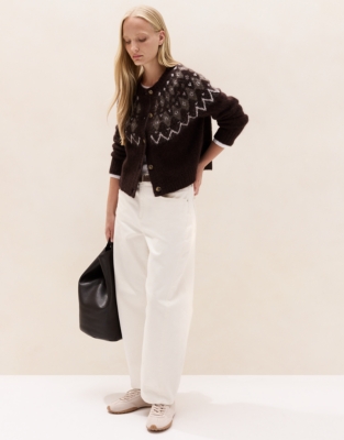 Fair Isle Cardigan with Alpaca