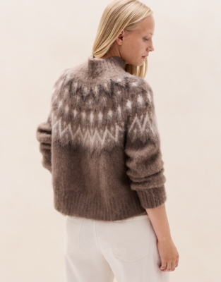 Fair Isle Funnel-Neck Jumper with Alpaca