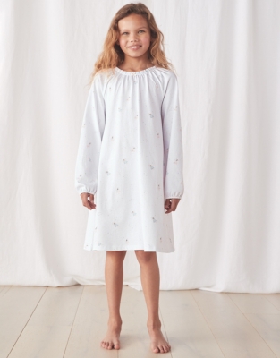 Childrens white hot sale cotton nightgown