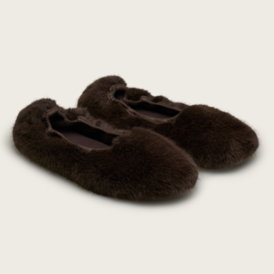 Faux Fur Ballet Slipper
