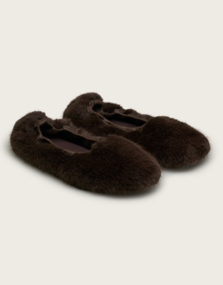 Faux Fur Ballet Slipper